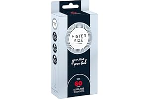 ‎MISTER SIZE MISTER SIZE Kondome – Extra Dünn & Hauchzart – Gefühlsecht & Extra Feucht – Perfekte Passform – Aus Naturkautschuk-Latex für Natürliches Gefühl & Höchste Sicherheit (10er Pack, 60mm)