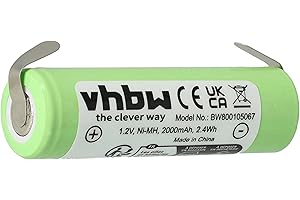 vhbw Batería Recargable reemplaza Philips 138-10584, 422203613480 para afeitadora, cortadora de Pelo (2000 mAh, 1,2 V, NiMH)