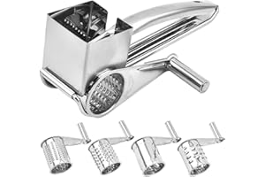UMLIPOT 4 Stück Parmesanreibe mit Kurbel Manuell käsereibe Handdreh Käsereibe Profi für Hartkäse für Weichkäse, Gemüse, Schokolade, Obst, Nüsse