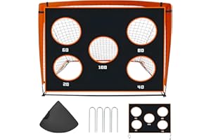 WildFun Gofady 2-in-1 Football Goal for Kids - 150 x 120 cm, Portable & Durable Football Training Net with 5 Target Areas, Foldable Design, Carry Bag for Garden, Beach