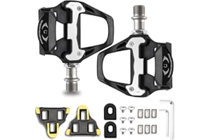 BURNTOP Road Bike Pedals, 9/16" Clipless SPD Pedals, Aluminum Alloy Bicycle Pedals Compatible with SPD SL System,Cycling Pedal Cleats Set for Shimano SPD, MTB, Fitness, Spin Bike, Indoor & Outdoor Cycling