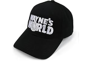 Nofonda Wayne's World Broderad vuxen unisex fritid baseballkeps hatt (svart) (Storlek: En storlek), Svart, one size
