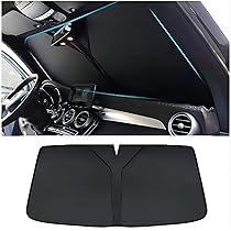 Parasole Auto Per Porsche Taycan Cross Turismo 2019-2024 - Interno Parabrezza, Argento/Nero, Pieghevole