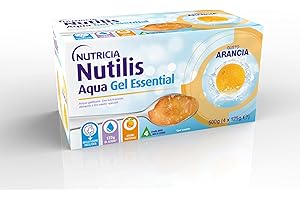 NUTRICIA NUTILIS AQUA GEL ESSENTIAL - Acqua Gelificata per la Gestione Dietetica della Disfagia, Senza Zucchero, Glutine e Lattosio, Alimento a Fini Medici Speciali, Gusto Arancia - 4 x 125g