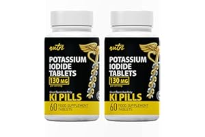 NATURE'S FUSIONS Potassium Iodide Radiation Tablets 130 mg (2 Pack) - (120 Tablets) EXP 10/2032 - Ki Pills Potassium Iodine Tablets for Radiation - Potassium Iodine Pills YODO Naciente, Anti Nuclear Fallout Pills