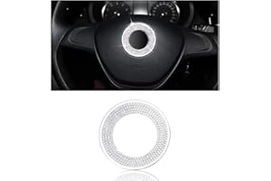 BLINGOOSE für VW Zubehör Lenkrad Logo Aufkleber Volkswagen Arteon Tiguan Jetta Passat Golf Atlas Glitzer Auto Zubehör Innenraum Strasssteine Silber 1 STÜCK