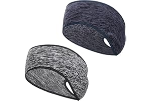 QH-SHOP Diadema Deportiva de Invierno con Calentadores de Oídos para Mujer Hombre, 2 Piezas Térmico Cinta de Pelo Bandas de Cabeza para Correr Yoga Ciclismo Fitness Senderismo
