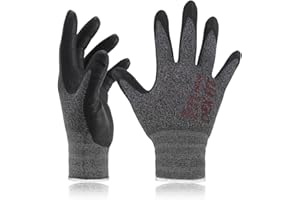 DEX FIT Work Gloves FN330, 3D Comfort Stretch Fit, Power Grip, Durable Foam Nitrile Coated, Smart Touch, Thin & Lightweight, Machine Washable (Small(3 Pairs), FN330 Black Grey)