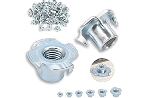 Nenull 60 tuercas de impacto m5 x 8 mm,acero al carbono galvanizado con 4 puntas de impacto,para madera,tablones,muebles,artesanos,construcciones,paredes de escalada,kits de tornillos,bricolaje