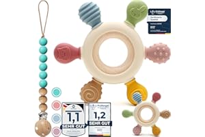 OKONKN Mordedor Bebe，Mordedor Autismo， A Partir De +4 Meses. De Silicona, Remo, Juguete Agarrar, Accesorio De Enfermería La Dentición Sin Bpa Para Bebés De Más De 4 Meses