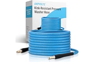 10M Kink-Resistant Pressure Washer Hose, 3600 PSI / 248 Bar, Ampvolts All-Weather Use Replacement Hose - Compatible with Karcher K2 K3 K4 K5 K6 K7 Series, Blue