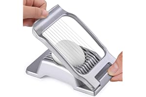 STFMHEZ Heavy Duty Aluminum Egg Cutter - Manual Slicer for Hard Boiled Eggs, Strawberry, Mushroom & Soft Fruits - Stainless Steel Wire