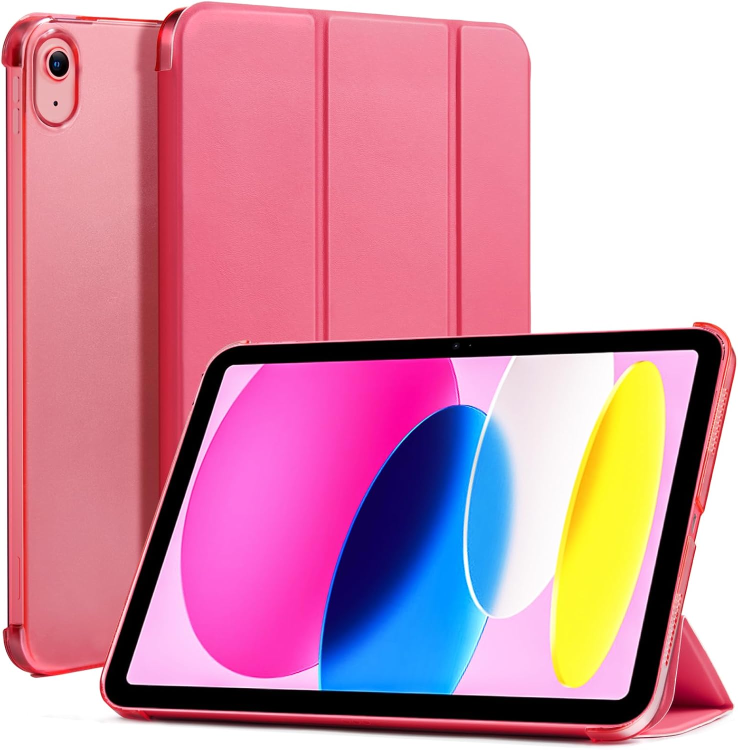 CoBak Funda para iPad A16 11.ª Gen 11" 2025 & iPad 10.ª Gen 10,9" 2022: Funda Fina con Parte Trasera rígida Transparente, Compatible con Touch ID, Fucsia