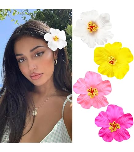 Ghirlanda Hawaiana Con Collana Lei, Fiori Tropicali E Bracciale – Set Completo Per Feste A Tema, Decorazioni Spiaggia Per Adulti E Bambini