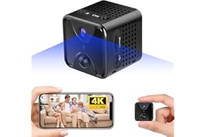 Yadayuki Camara Espia,HD 4K Camara vigilancia WiFi Interior, Batería de 2600mAh MiniCamara de Vigilancia Bebe con Vision Nocturna Deteccion de Movimiento