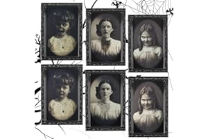 Eletiffi Halloween Deko Horror Dekoration Indoor Set Accessoires Party Gesichtsveränderung Bilderrahmen Girlande Gruselig Zubehör Türdeko Fenster Wanddeko Haus Wohnung Innen Hängedeko Decoration, MINI