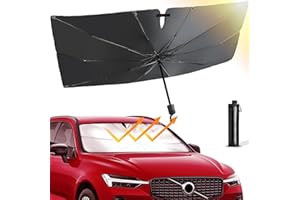 DYBOHF Auto Sonnenschutz für Frontscheibe, Faltbarer Wärmeisolierter UV-Schutz Auto Sonnenschirm für Windschutzscheibe, Einfache Lagerung, für meisten Auto & SUV (140 x 80 cm, für mittel/groß Auto)