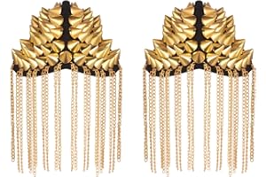 TENDYCOCO Shoulder Badge Boards Shoulder Brooch with Tassels Shoulder Epaulettes Gold