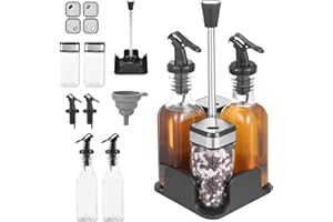 LXUDN Set Huile Vinaigre Sel Poivre,160ml-Bouteille d'Huile Avec Distributeur,120ml-Sel et Poivre,Set Huile Vinaigre Sel Poivre,Set Huile Vinaigre Sel Poivre,Salière et Poivrière