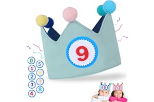 JUNUNDJING Geburtstagskrone Mädchen Junge Kinder, Krone Geburtstag Jungen Mädchen, Kinder Partyhüte Mit Zahlen Von 0-9, Deko Kindergeburtstag Deko Geburtstag Junge Mädchen Krone Kinder Partyhüte