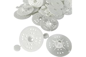 MW.SHOP.24 Dämmstoffteller 60mm zur Fixierung und Unterstützung aller Arten von weichen bis mittleren Dämmplatten und Platten, Lastverteilung (100 Stück)
