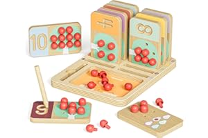 TOP BRIGHT Juguete de madera para matemáticas para niños de 3 años, juguete educativo Montessori de aprendizaje para niños de 3, 4, 5 años, regalo de cumpleaños para niños y niñas, juego de mesa de