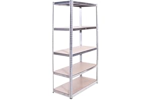 G-RACK Garagenregal: 150cm x 75cm x 30cm | Heavy Duty Regale für die Lagerung - 1 5-stöckiges Regal Stahl (175KG pro Regalbrett), 875KG Kapazität | 5 Jahre Garantie