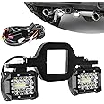 EBESTauto 4 Inch Hitch LED Work Lights with 2.5 Inch Tow Hitch Mount Bracket and Wiring Harness Led Off-Road Driving Light bar for Truck Trailer SUV Pickup Car RAM