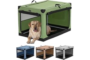 Petsfit Trasportino per Cani pieghevole Trasportino per Cani Auto Kennel Cane con Telaio in Tubo di Acciaio sicuro per Cani di taglia Grande media piccola