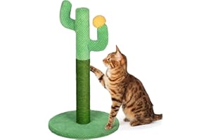 HAPPY & POLLY Happy&Polly Rascador para Gatos - Poste rascador en Cuerda de sisal Natural - Rascador para Gatos de 50 cm para Gatitos y Gatos Adultos en Interiores.