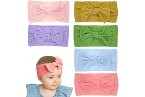 AOMiGT Baby-Stirnband, Nylon Baby Stirnband, 6 Stück Schleife Haarband, Stirnbänder Kinder, Baby-Mädchen breites Haarband, Elastische Kleinkinder Haarbänder, Haarband Neugeborene für Baby