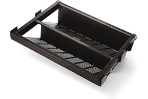 Emuca 7087213 Accessoire range-chaussures extractible avec fermeture amortie pour armoire, largeur réglable 564-594mm, peint moka