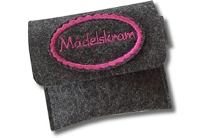 GOLDI-DESIGN Tampontasche aus Filz mit frecher Aufschrift "Mädelskram"