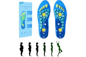 WVWMYM Semelle Magnétique, 1 Paire Semelles Magnétiques pour Soutien Voûte Plantaire, Semelles Acupression Pour Homme et Femme, Semelles Gel Réflexologiques Contre Fatigue (Bleu, 35-39)