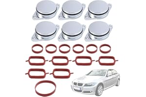 Twowinds - Ansaugbrücke Drallklappen Dichtungssatz, Dichtungen der Ansaugbrücken, 13 Dichtungen + 6 Drallklappen Swirlklappen 32mm Kompatibel mit BMW 320d 330d 520d 525d 530d 730d