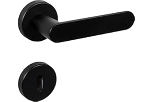 JUVA Set de Poignées de Porte d'Intérieur à Rosace | Aluminium Inoxydable | Design Noir Mat pour Maison Moderne | pour Salle de Bain, Toilette, Chambre, Bureau, Cuisine, Garage