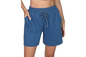 Uniexcosm Pantalón Deportivo Mujer Corto Pantalones Deporte Mujer Verano Casuales con Bolsillos Pantalones de Chándal con Cordón para El Hogar Fitness Jogging