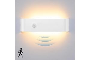 ‎LIGHTESS Lightess LED Wandleuchte Innen mit Bewegungsmelder Wandlampe Weiss Up Down Licht Wandbeleuchtung Warmweiss Treppenhuas Beleuchtung 16W IP44 Flurlampen für Wohnzimmer Schlafzimmer Flur aus Aluminium