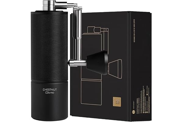 TIMEMORE Moulin à café C3S Pro - manuel avec réglage précis, acier inoxydable, broyeur à cône, poignée pliante, conteneur 25g, noir