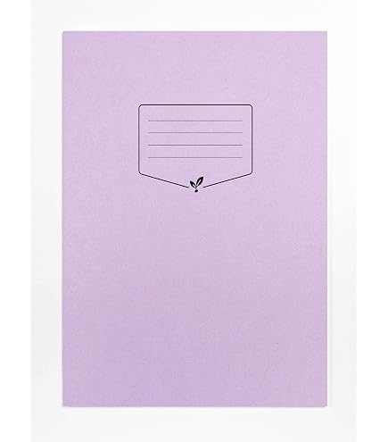 Rhino A4 Schrijfoefenboek – 40 Pagina’s, 4 Mm Schrijflijnen Op 15 Mm Rode Lijnen, 10-pack, Paars, Duurzaam En Recyclebaar, Voor School En Thuis