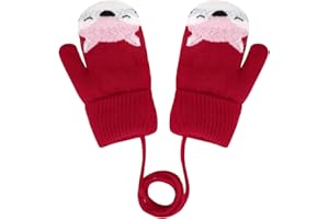 FAKEFACE Mignon Gants et Moufles Enfant Hiver Épaissir Chaud Gants Moufles Ski Jouer Neige pour Enfants 1-3 ans Design Renard Gants Hiver en Laine Gant Chaud Double Couche