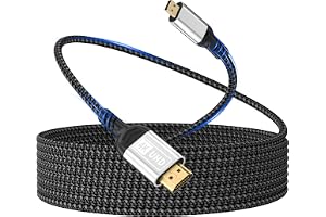 Micro HDMI till HDMI,2 m kabel 4K@60 Hz Micro HDMI 2.0 kabel, 3D HDR, ARC, micro hdmi till hdmi kompatibel med Raspberry Pi 5/4, kameror A6300 A6400, GoPro Hero 9/8/7/6, yoga, ODROID TV, bärbara