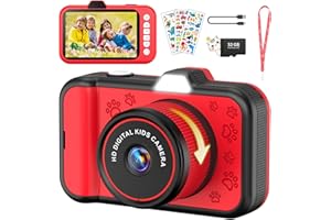 Kinderkamera, Usteetic 3,5" Großbildschirm 1080P Digitalkamera Kinder mit 360° Drehbares Zoomobjektiv LED-Blitz Kamera Kinder Weihnachten Geschenk Spielzeug für 3 4 5 6 8 7 9 10 Jahre Jungen Mädchen