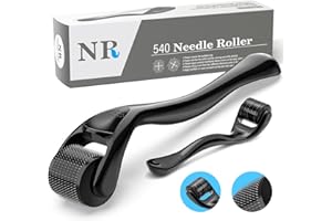 Whaline Wałek do brody, 0,5 mm, wałek do mikroigłowania z 540 igłami, wałek do derma, wałek do porostu brody, zapobiegający powstawaniu zmarszczek, porostu brody, wypadania włosów i zmarszczek, dla