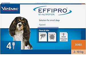 Effipro Flea & Tick Spot-On for Small Dogs 2-10kg | Fast-Acting | 4 Pipettes| Vet-Strength Formula | Easy to Apply | Kills Fleas & Ticks