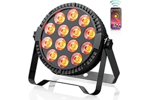 ZonQoonz 64W Luz de Escenario Par con Control de APP, Focos LED Par RGBW 4 en 1 Luces Discoteca Sonido Activado para Party DJ Disco Show Festivales, Clubes