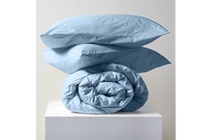 Lisola Set Copripiumino Singolo, in Cotone Pregiato, Made in Italy, Sacco Copripiumino 155x240 cm + 1 Federa 50x80cm, Tinta Unita. Modello: Tortona, Valanga