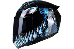 Aumotop Casque de Moto intégral pour Moto, Casque de Moto intégral à la Mode Rading, léger pour la Course de Moto