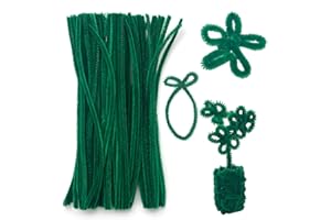 RSXING Pipe Cleaners for Craft 100PCS Chenille Stems 30cm x 6mm Flexible Crafting Pipe Cleaners DIY Arts & Crafts Decoration (Green)