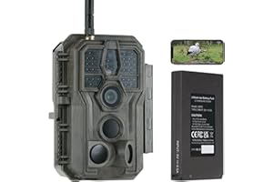 GardePro E8P Cámara de Caza, WiFi, Batería Recargable 8000mAh, 64MP 1296P H.264, Camara Fototrampeo con Alcance de Visión Nocturna WiFi con 0,1s Tiempo de Activación